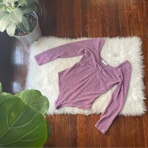 Lavender Purple Bodysuit Coquette Bow Front NWT